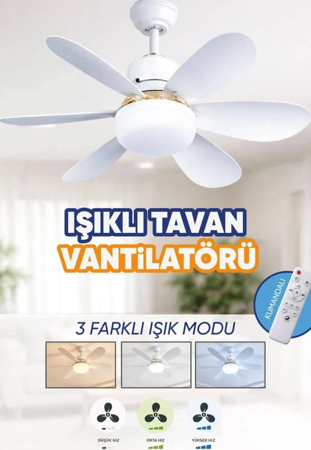 Işıklı Tavan Vantilatörü